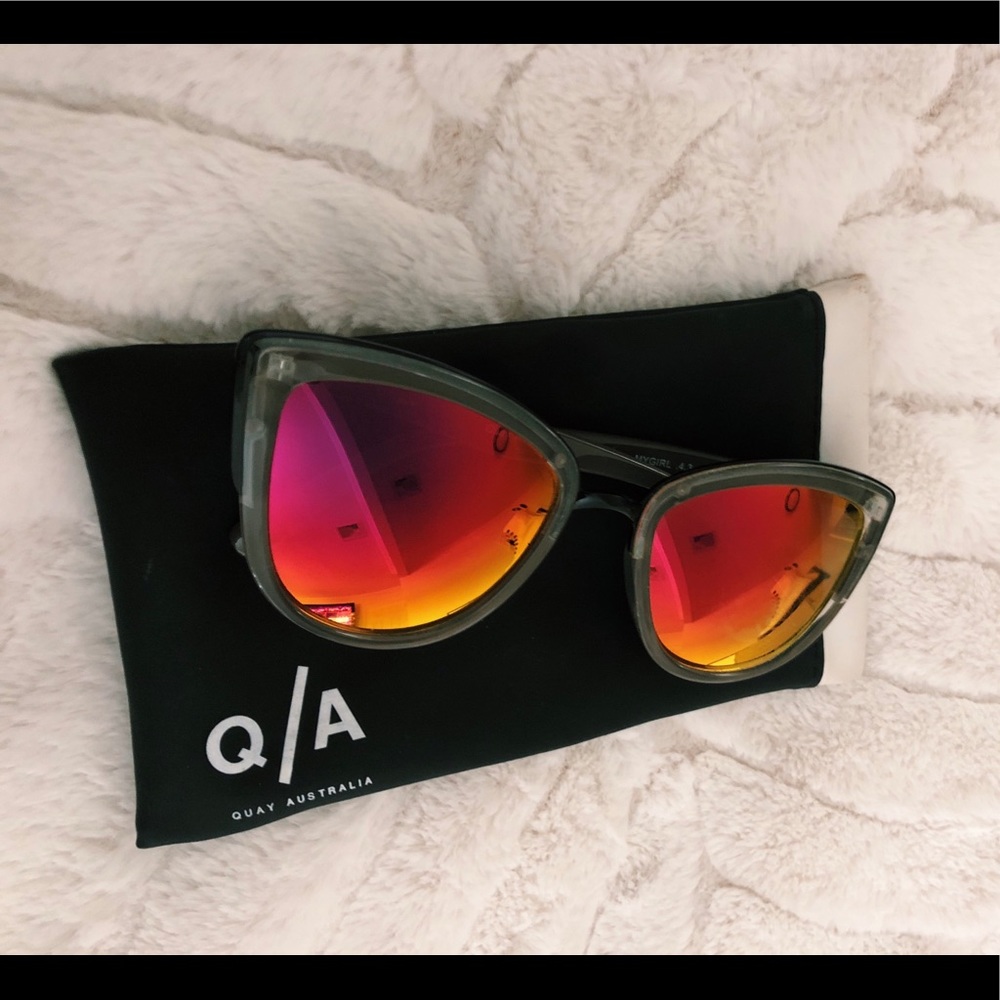 Quay “My Girl” sunglasses pink/orange/yellow color